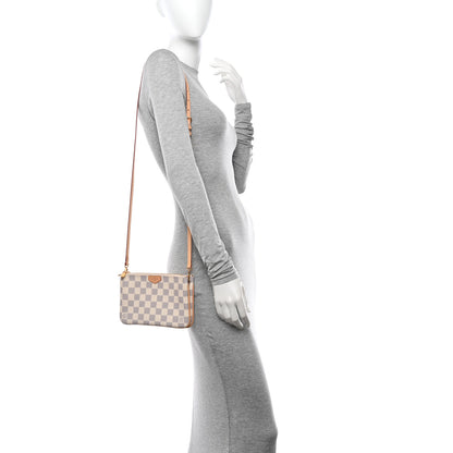 Louis Vuitton Damier Azur Double Zip Pochette 2 of 12