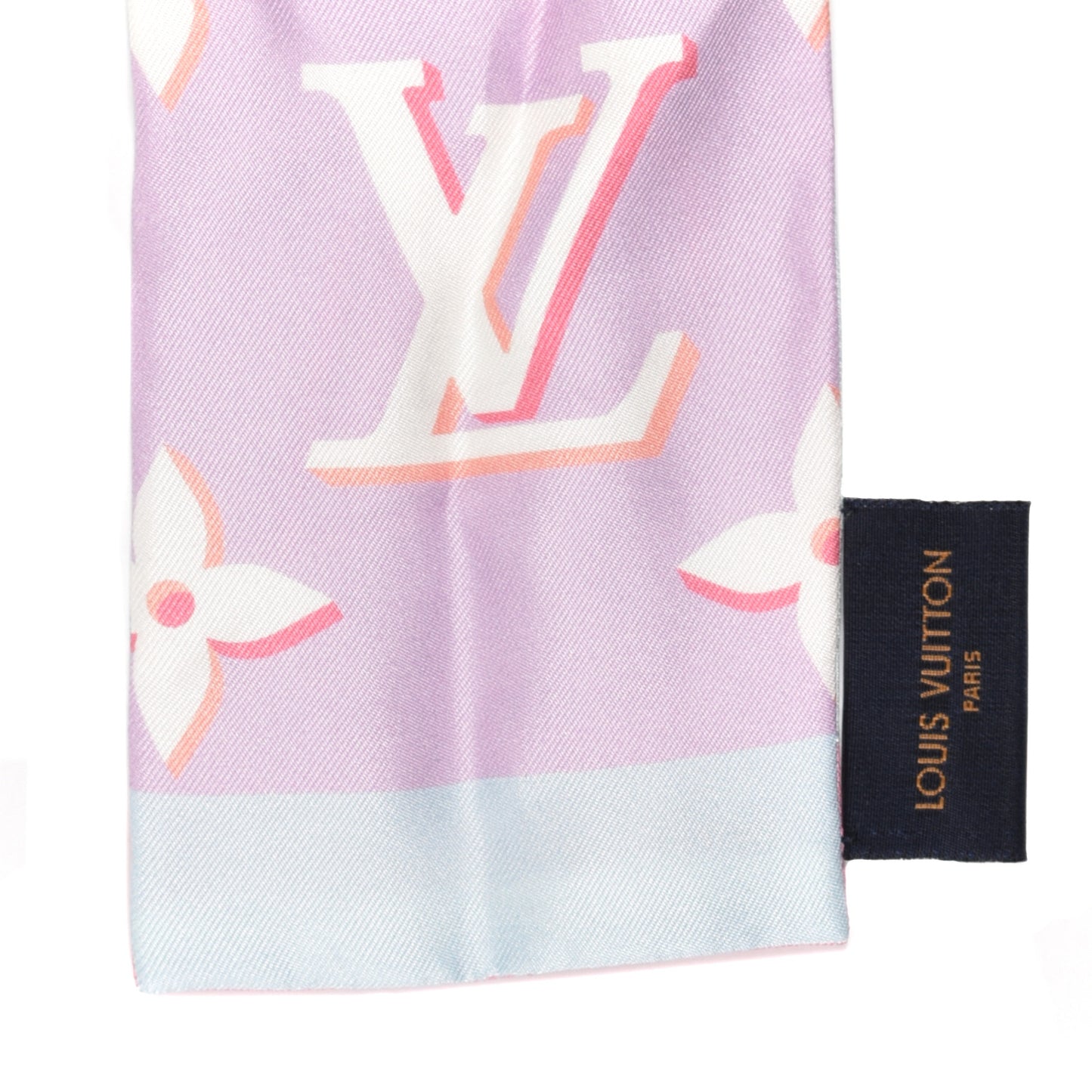 Silk Monogram Escale Confidential Bandeau Blue Pink