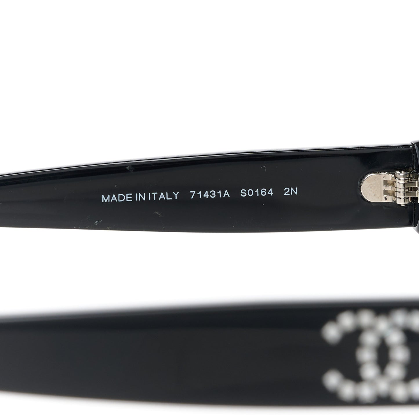 Acetate Crystal CC Shield Sunglasses 71431A Black Silver