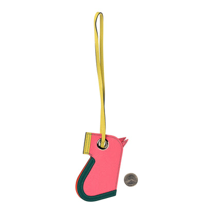 Hermes Epsom Camail Key Holder Rose Azalee Malachite Lime 2 of 8