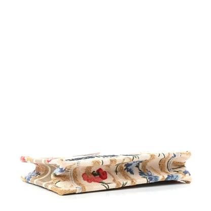 Christian Dior Canvas Embroidered Hibiscus Printed Mini Book Tote Beige Multicolor 4 of 9