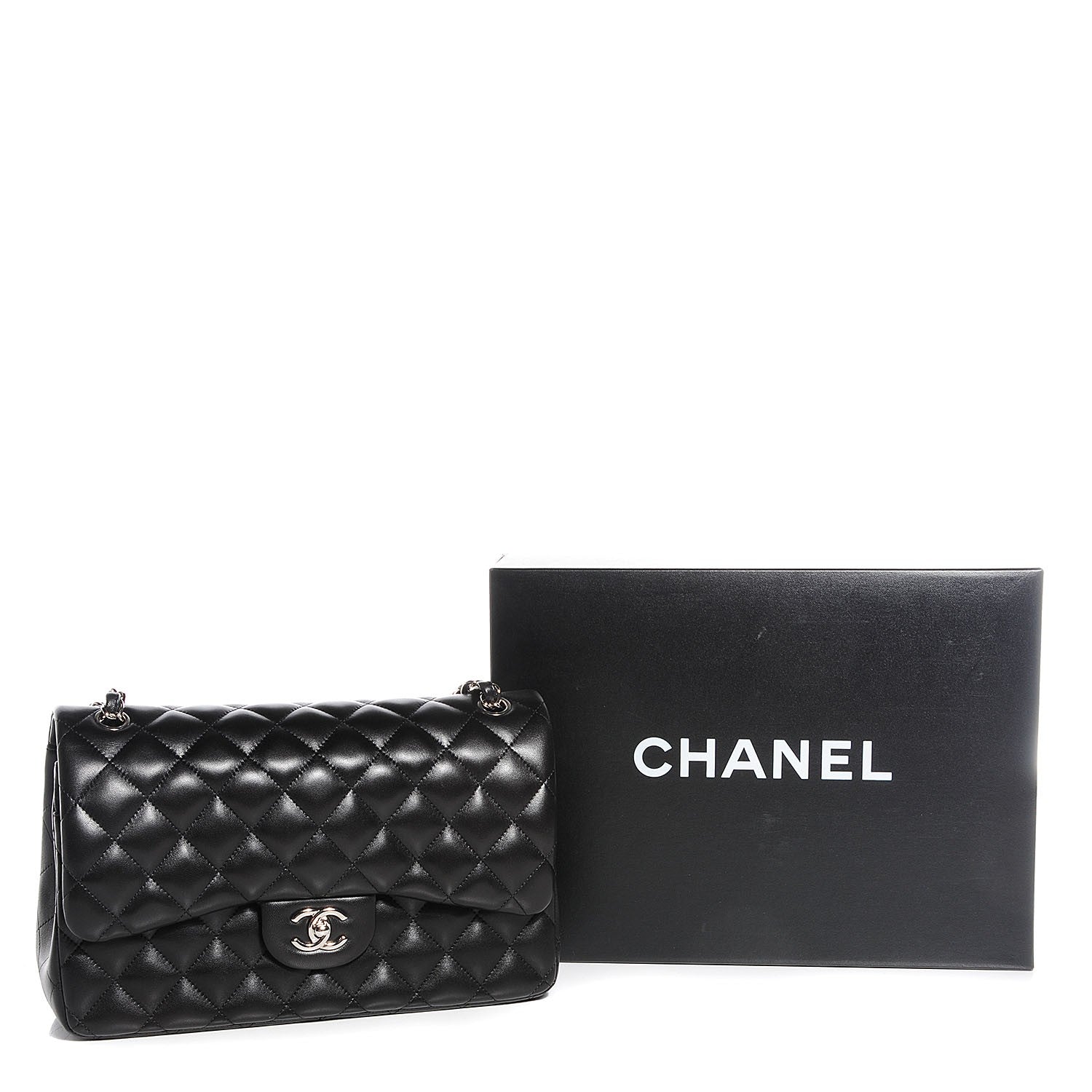 Chanel Lambskin Quilted Jumbo Double Flap Black 10 of 10