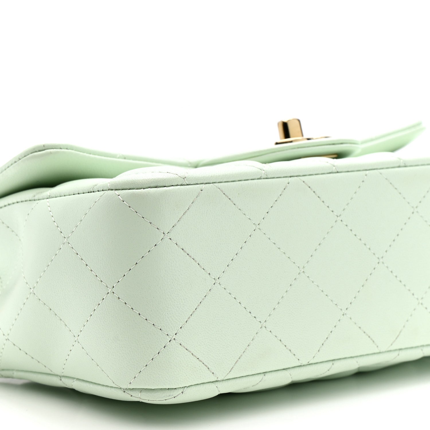 Chanel Lambskin Quilted Mini Rectangular Flap Light Green 9 of 10
