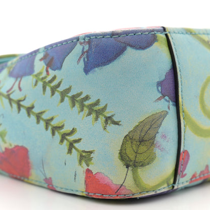 Gucci X UNSKILLED WORKER Calfskin Matelasse Flora Painted Small GG Marmont Shoulder Bag Cloudy Blue Multicolor 9 of 16