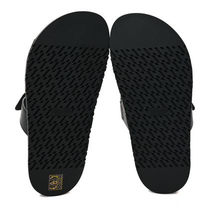 Hermes Calfskin Womens Chypre Sandals 37.5 Black 5 of 9