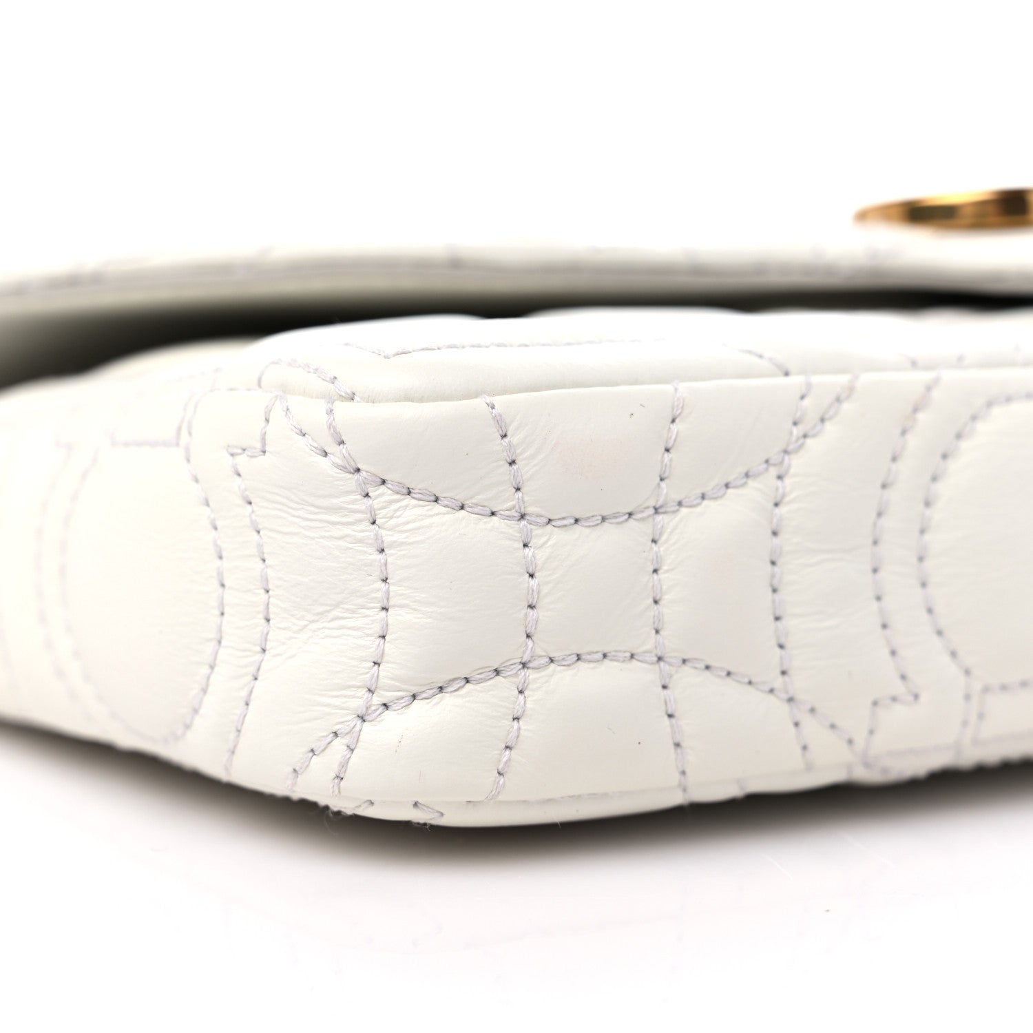 Salvatore Ferragamo Calfskin Quilted Gancini Mini Bag White 8 of 11