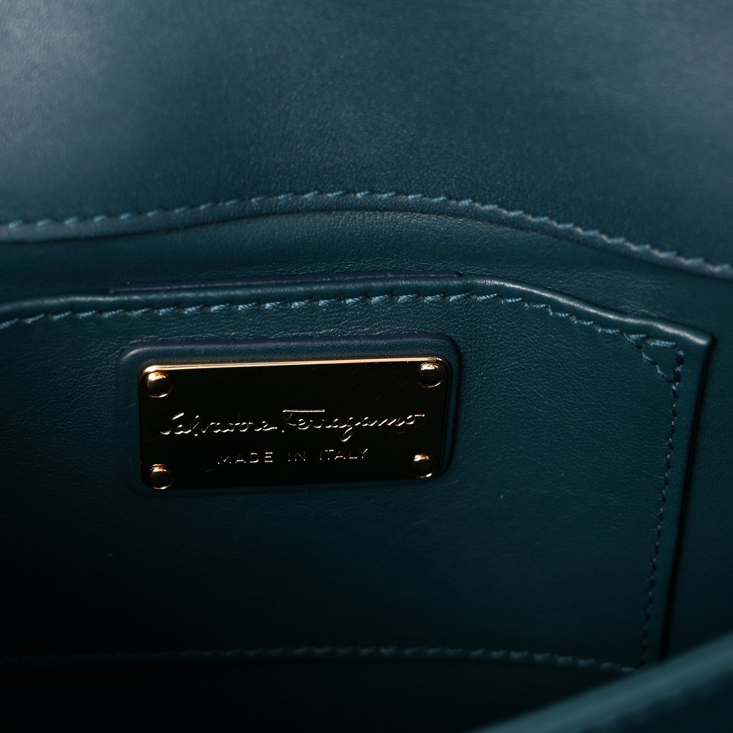Salvatore Ferragamo Calfskin Suede Thalia Flap Shoulder Bag Blue 6 of 9
