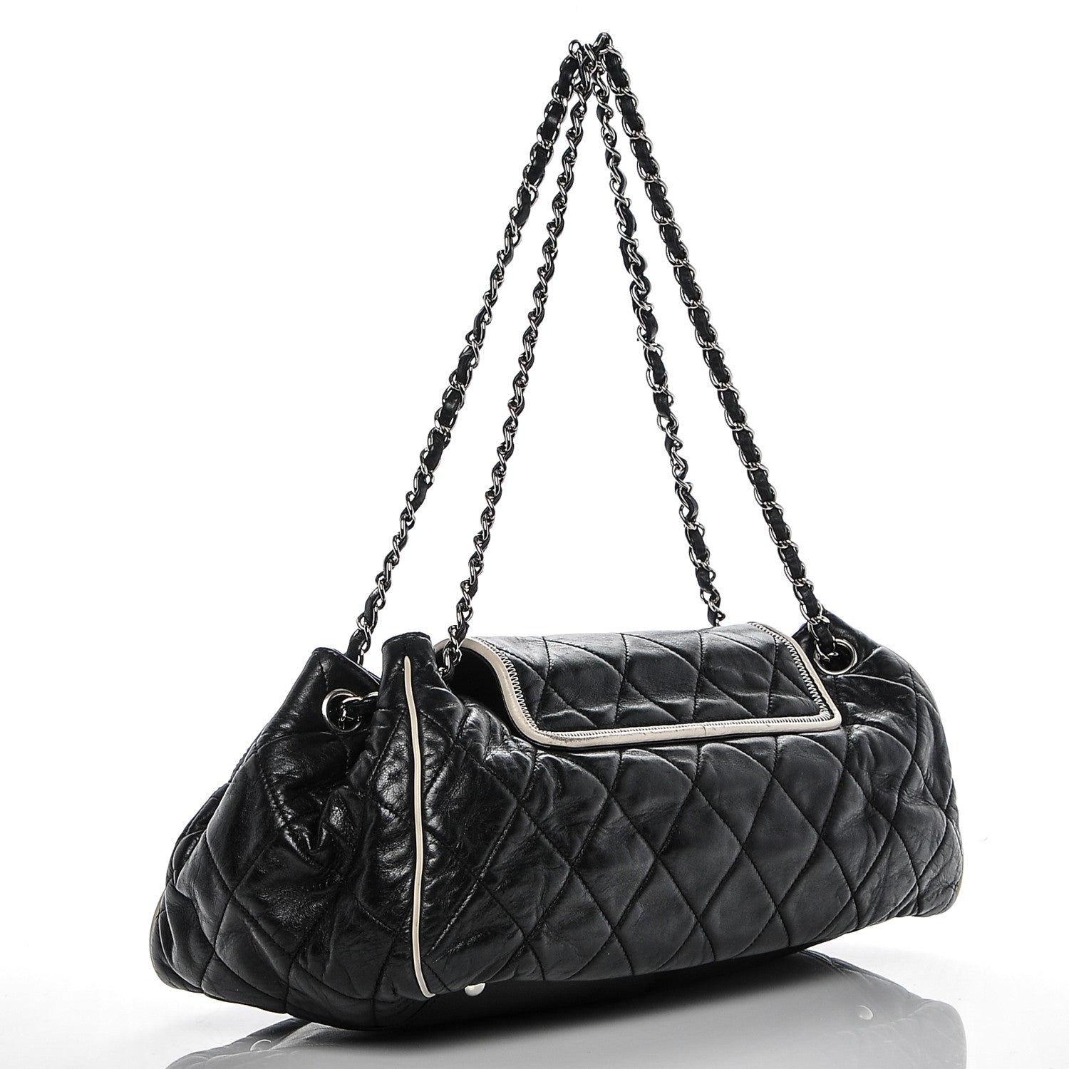 Chanel Lambskin Quilted East West Accordion Flap Black 3 of 8