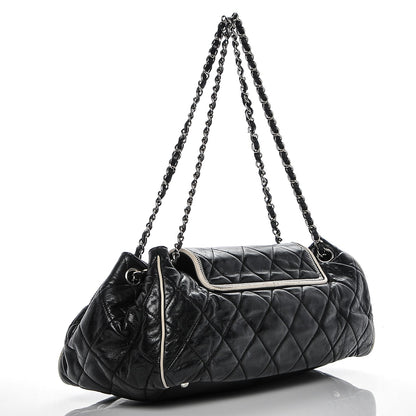 Chanel Lambskin Quilted East West Accordion Flap Black 3 of 8