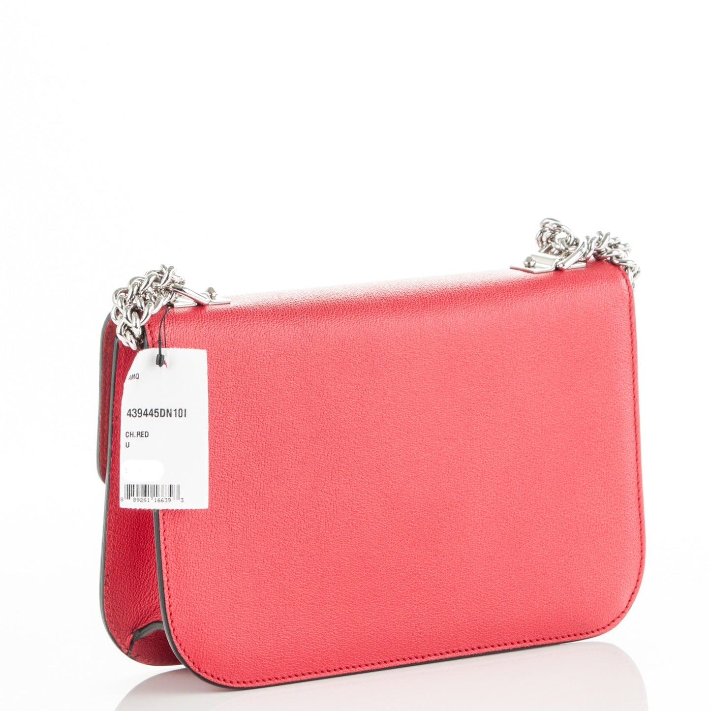 Grained Calfskin Medium Insignia Flap China Red