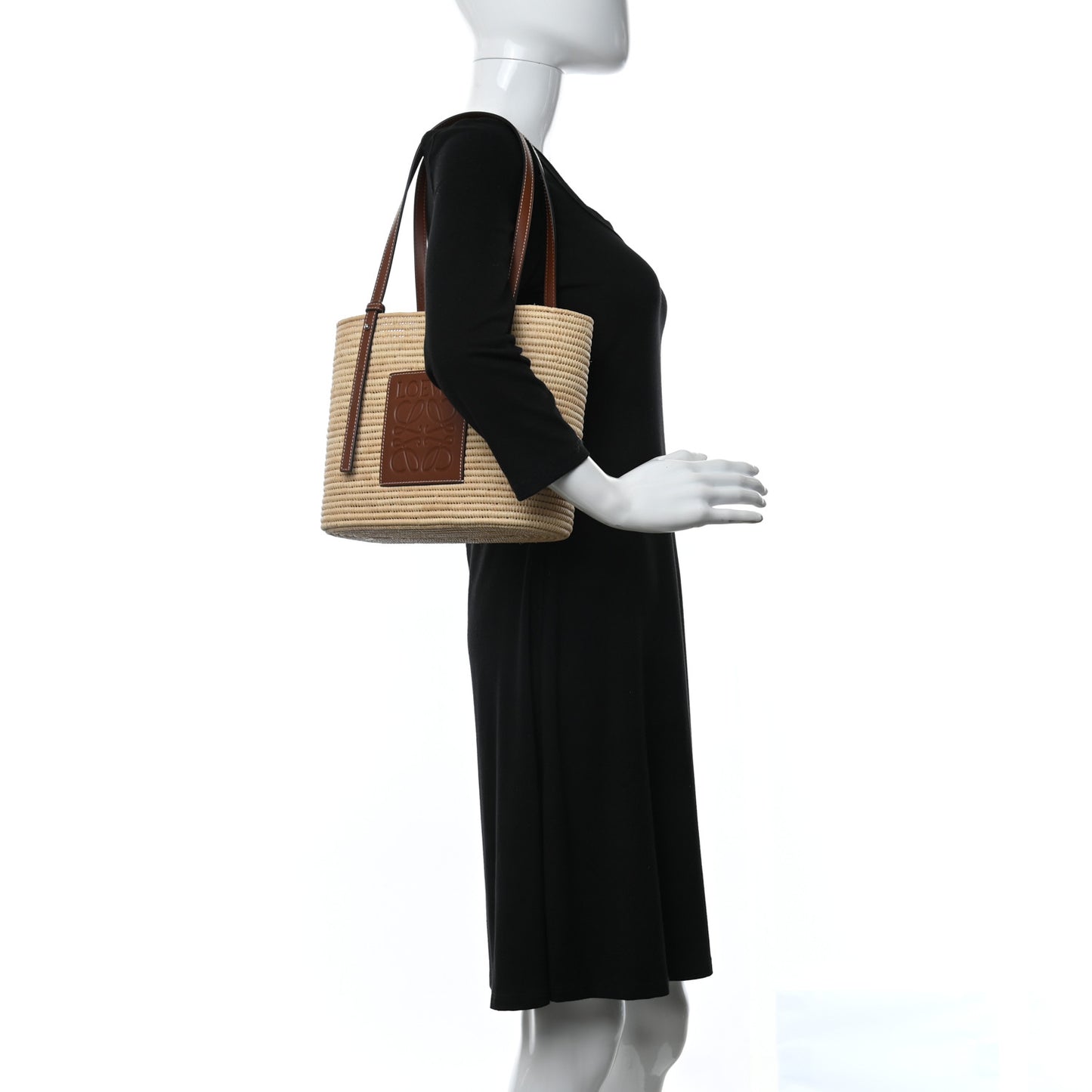 Raffia Small Square Basket Tote Bag Natural Tan