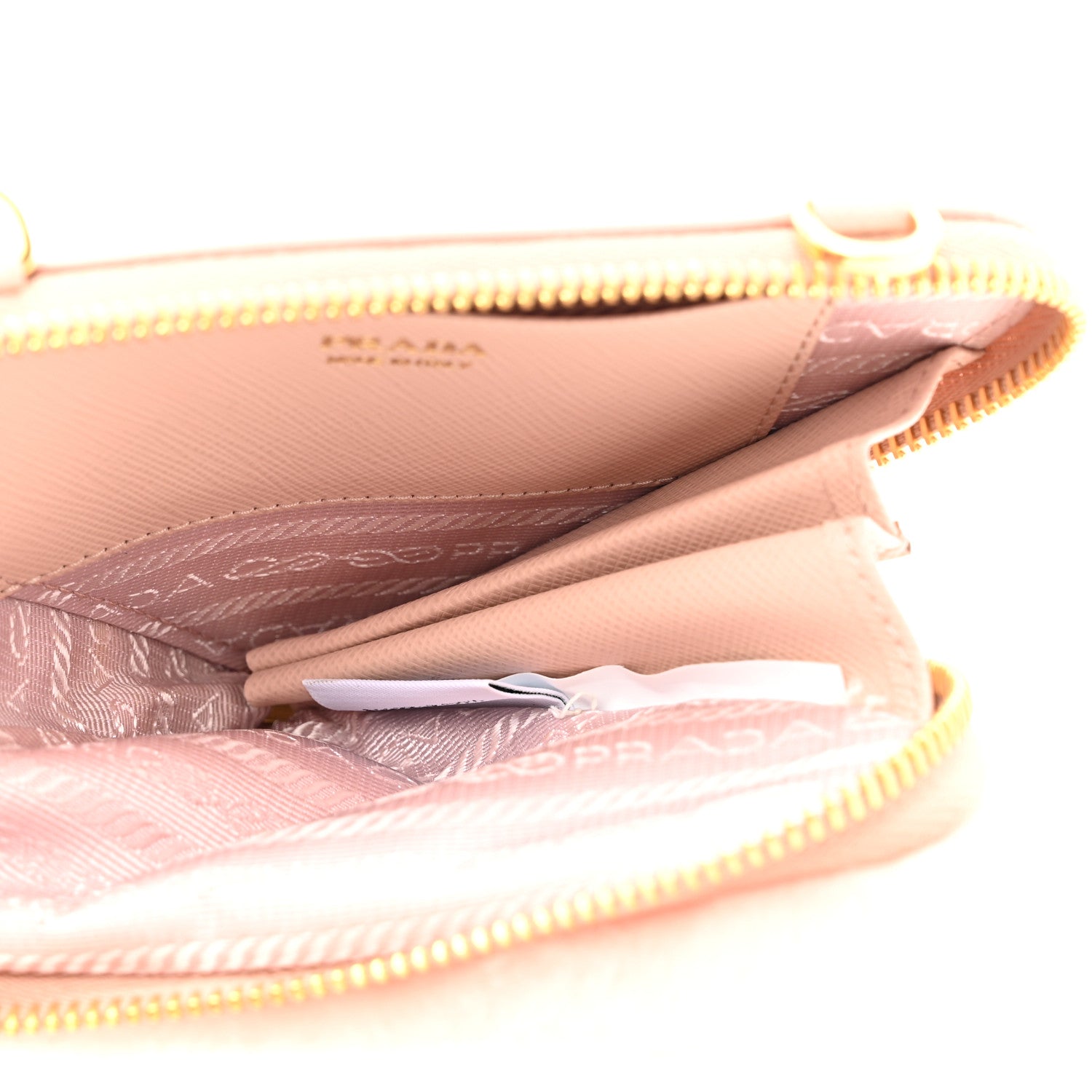 Prada Saffiano Shearling Triangle Mini Pouch Orchidea 6 of 12