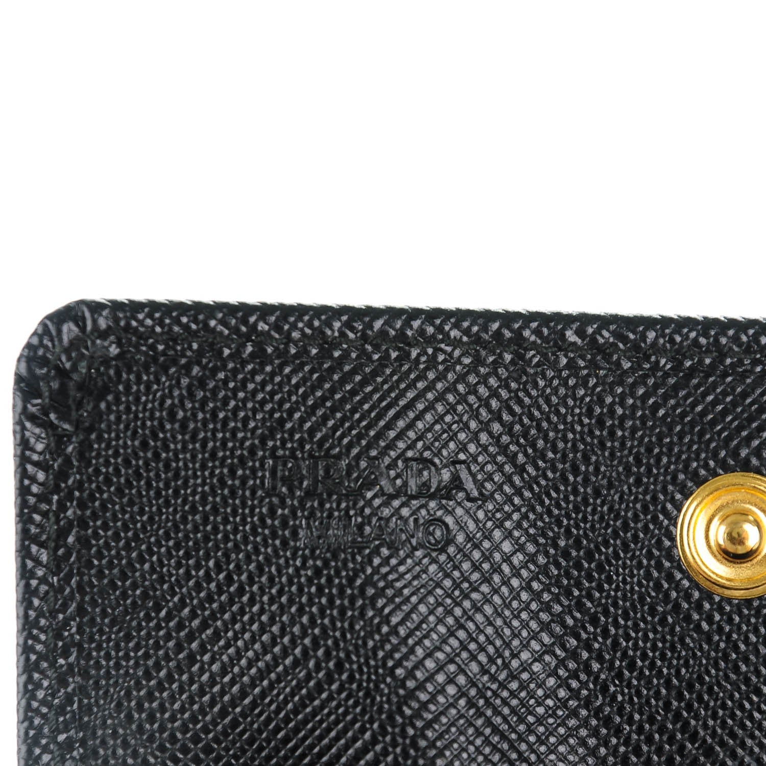 Prada Saffiano Metal Flap Card Holder Black 6 of 7