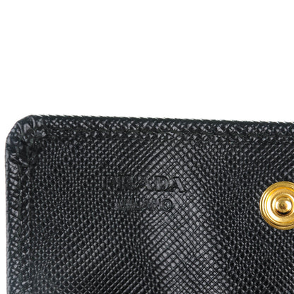 Prada Saffiano Metal Flap Card Holder Black 6 of 7