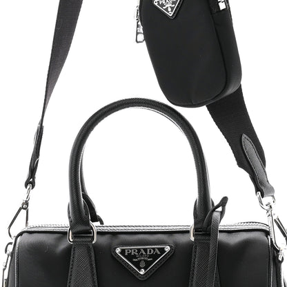 Prada Nylon Saffiano Re-Edition 2005 Top Handle Crossbody Bag Black 7 of 9