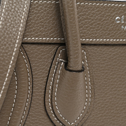 Celine Drummed Calfskin Nano Luggage Souris 13 of 13