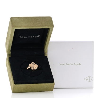 Van Cleef & Arpels 18K Yellow Gold Guilloche Vintage Alhambra Ring 52 6 6 of 6