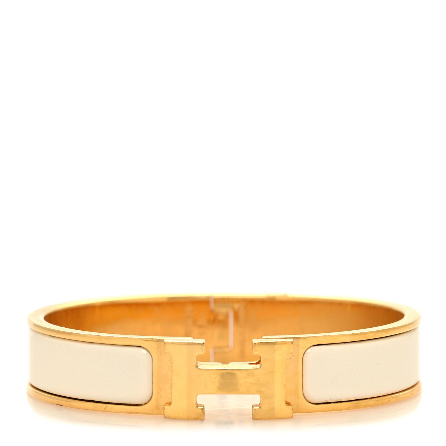 Hermes Enamel Narrow Clic Clac H Bracelet PM Craie 1 of 5