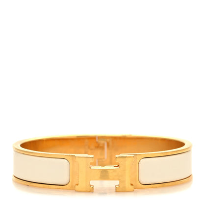 Hermes Enamel Narrow Clic Clac H Bracelet PM Craie 1 of 5