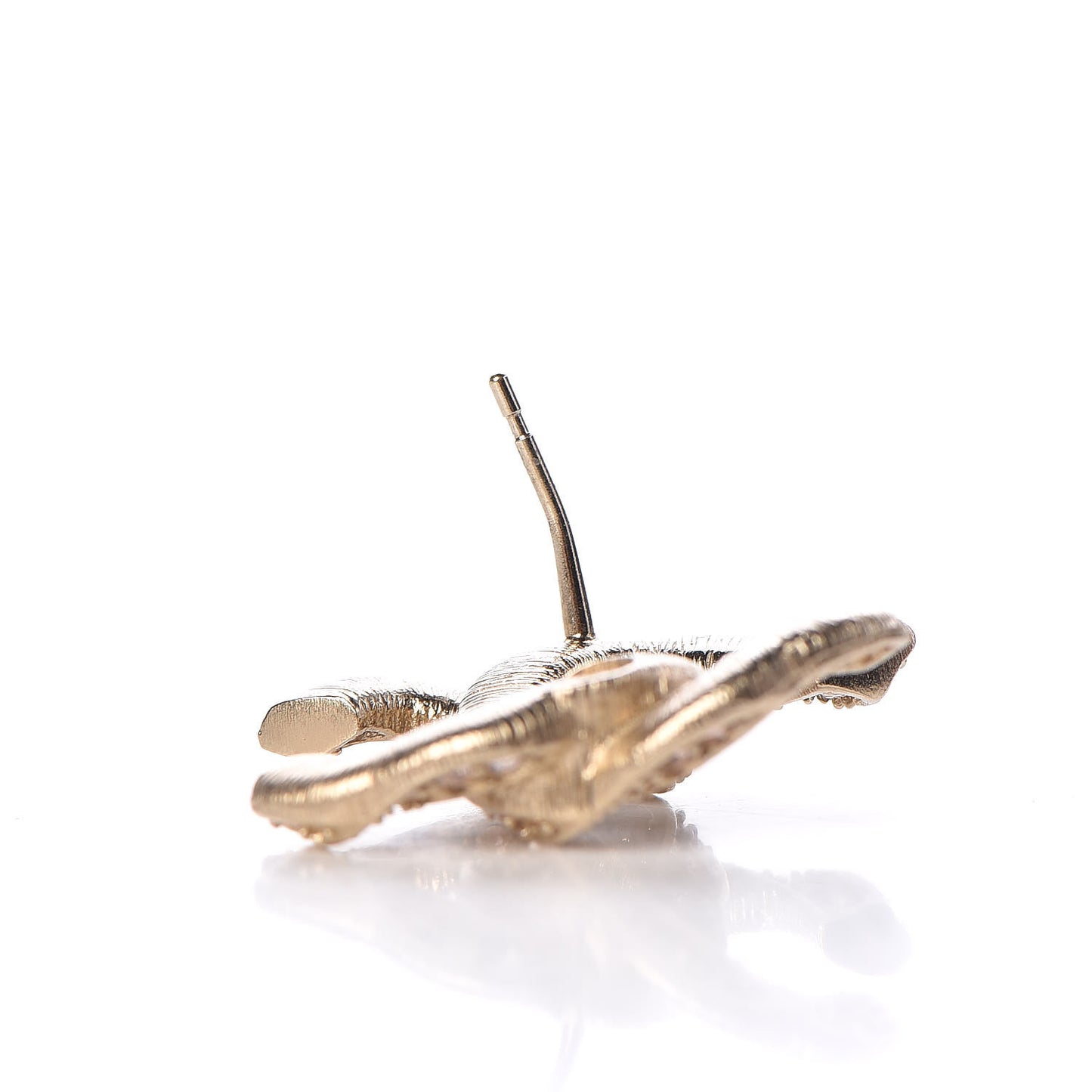 Crystal Twisted CC Earrings Light Gold Pale Pink