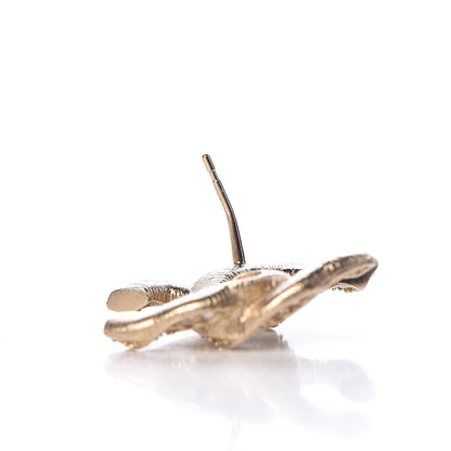 Chanel Crystal Twisted CC Earrings Light Gold Pale Pink 6 of 7