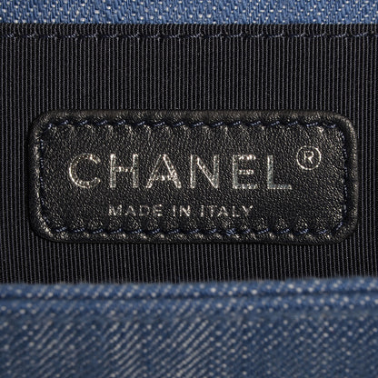 Chanel Denim Chevron Medium Boy Flap Light Blue 7 of 8