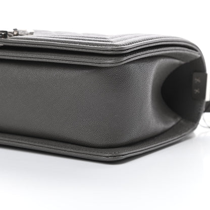 Chanel Caviar Quilted Medium Boy Flap Grey 10 of 12