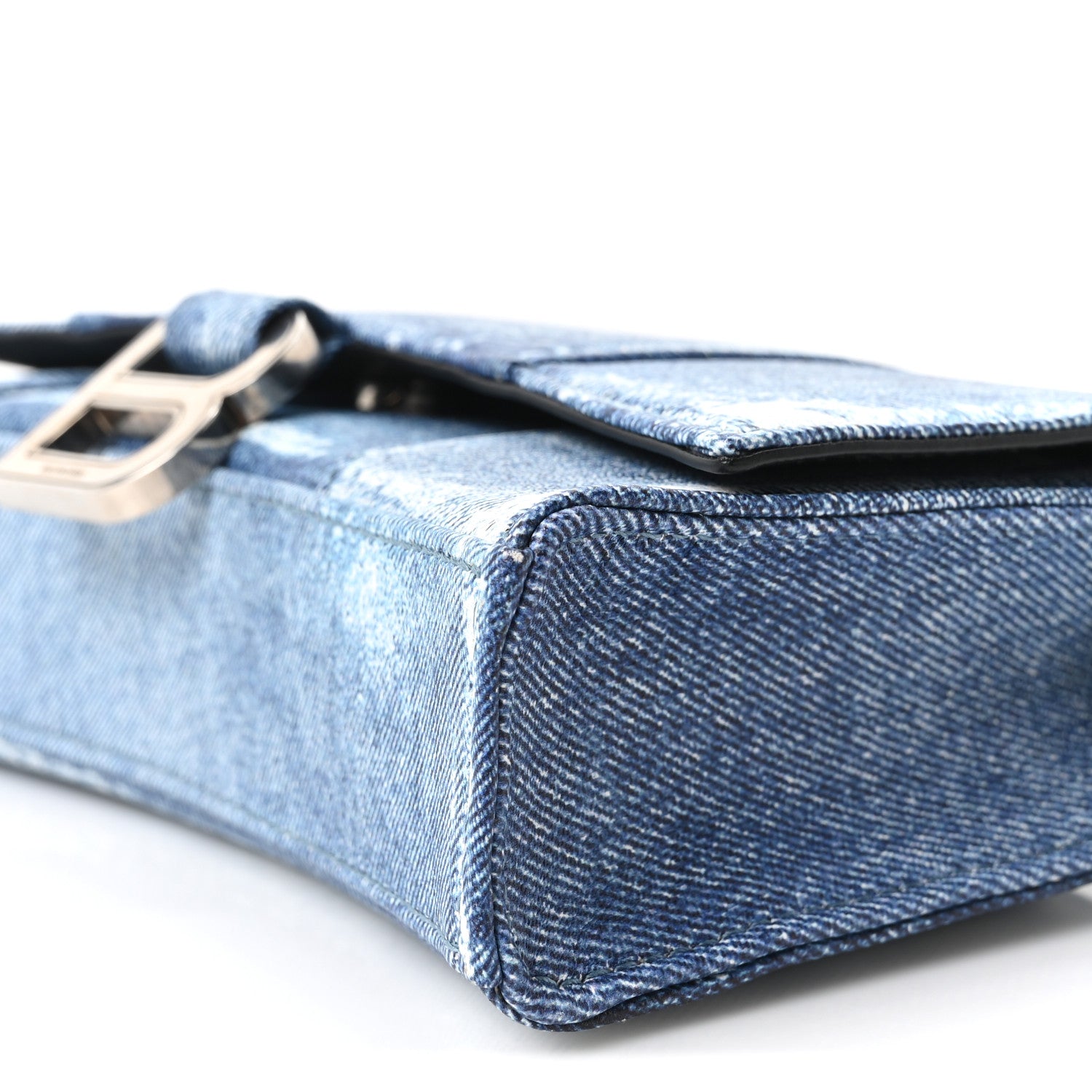 Balenciaga Nappa Denim Printed Hourglass Chain Bag Denim Blue 9 of 9
