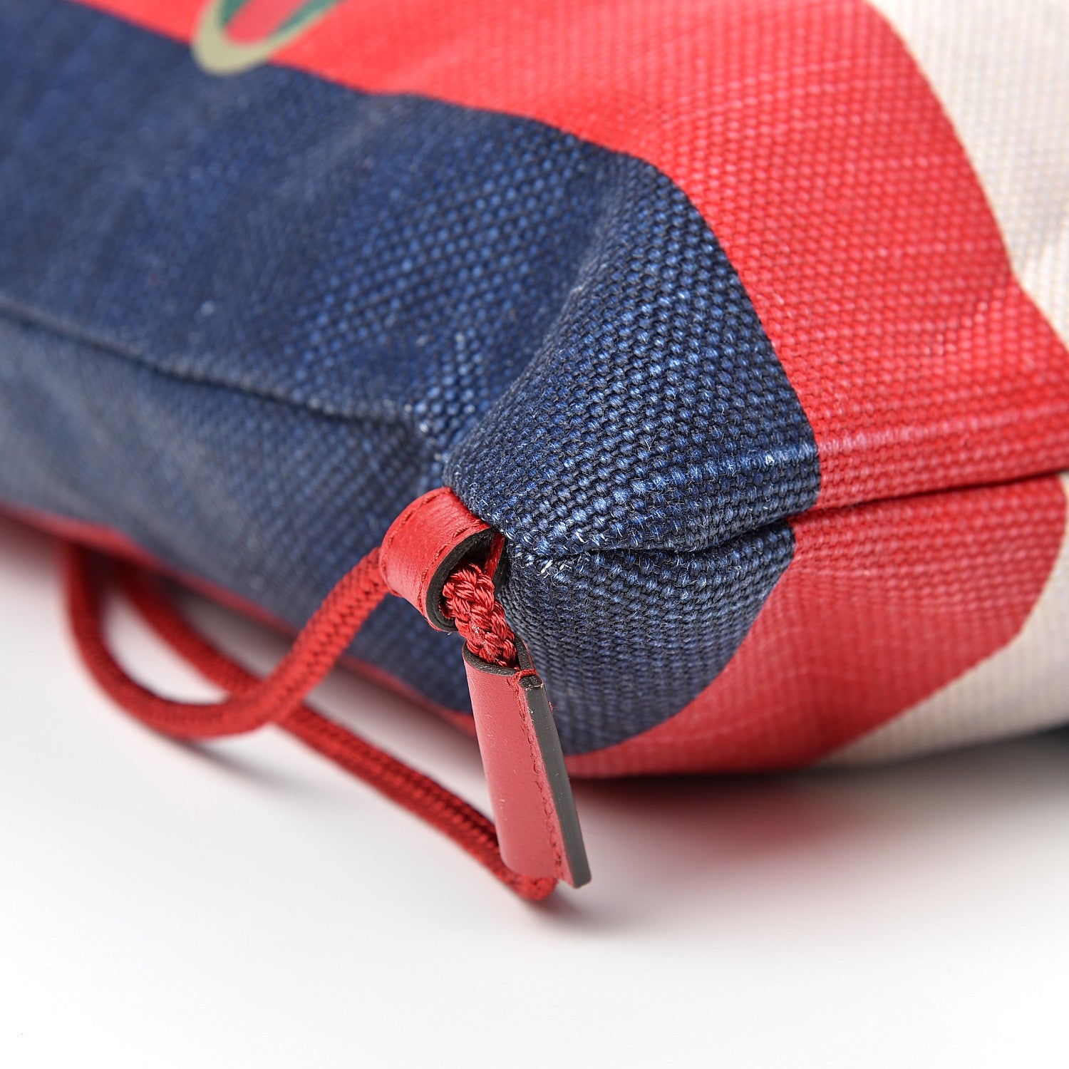Gucci Canvas Logo Sylvie Stripe Drawstring Backpack Red 9 of 10