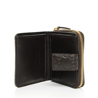 Gucci Guccissima Zip Around French Wallet Dark Brown 5 of 6