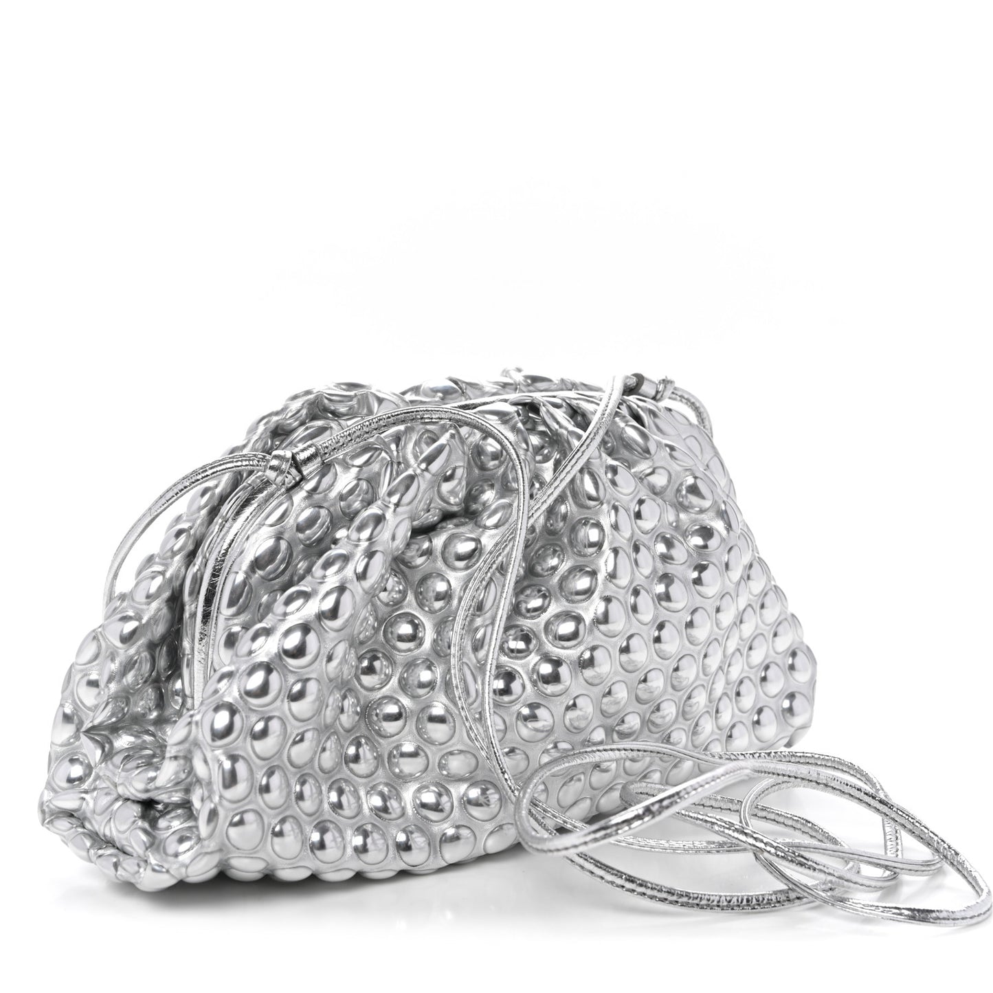 Metallic Fabric Bubble Wrap The Mini Pouch Silver