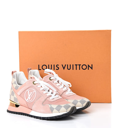 Louis Vuitton Suede Damier Azur Run Away Sneakers 36.5 Pink 7 of 7