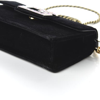Gucci Velvet Crystal Square G Shoulder Bag Black 7 of 10