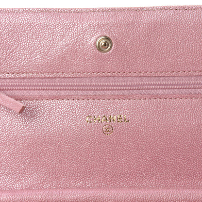 Chanel Iridescent Caviar Quilted Wallet on Chain WOC Rose Pink 8 of 12