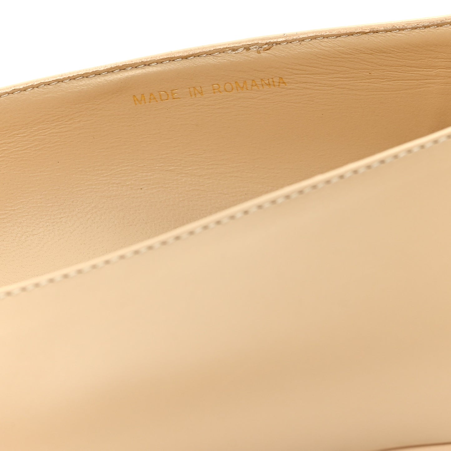 Lambskin Cap Toe CC Uniform Ballerina Flats 39 Beige Black