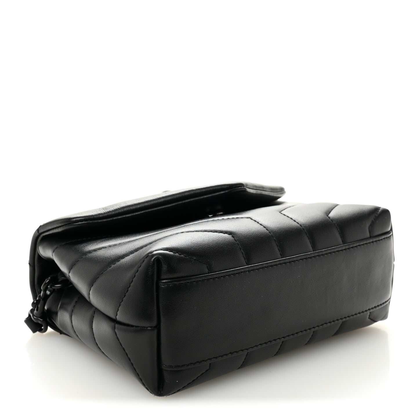 Calfskin Y Quilted Monogram Monochrome Toy Loulou Crossbody Bag Black