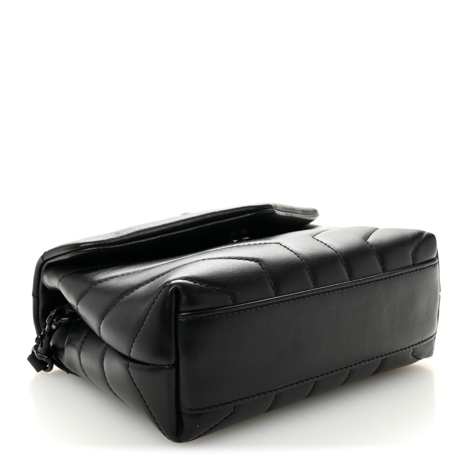 Saint Laurent Calfskin Y Quilted Monogram Monochrome Toy Loulou Crossbody Bag Black 4 of 10