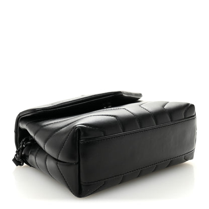 Saint Laurent Calfskin Y Quilted Monogram Monochrome Toy Loulou Crossbody Bag Black 4 of 10