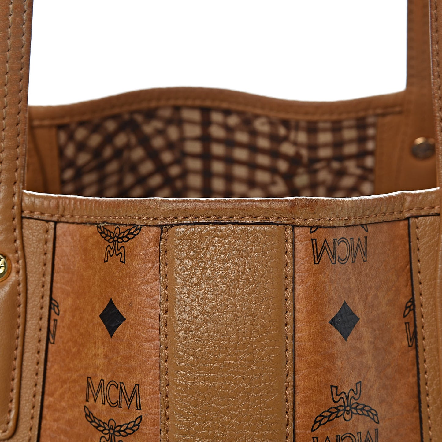 Visetos Medium Liz Reversible Shopper Tote Cognac