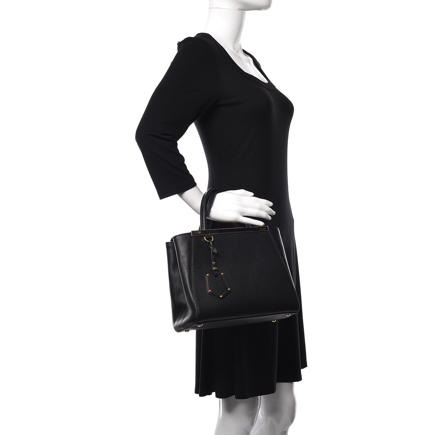 Fendi Vitello Elite Petite 2Jours Tote Black 2 of 11