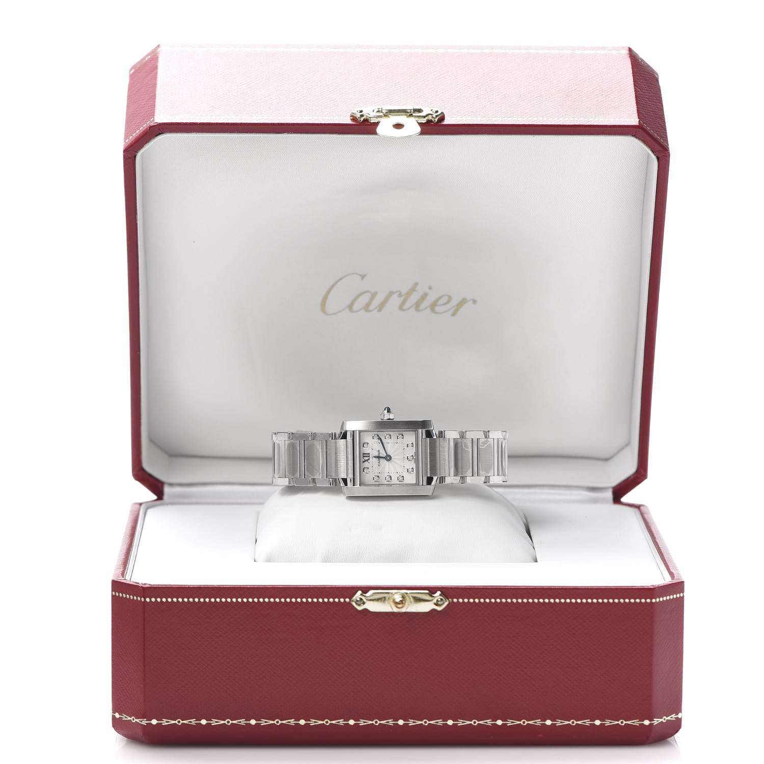 Cartier Stainless Steel Diamond 20mm Tank Francaise Quartz Watch 8 of 8
