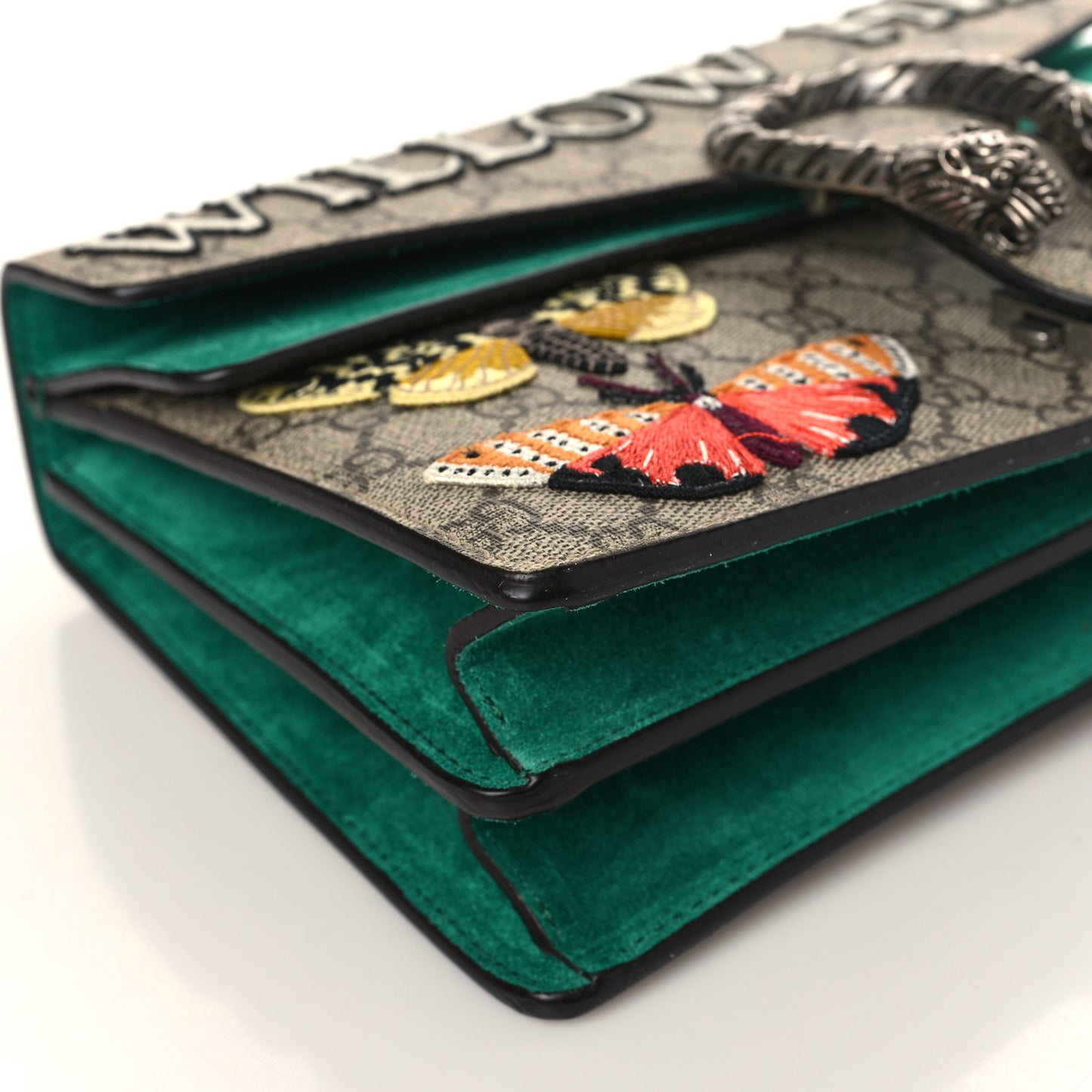 GG Supreme Monogram Willow Hill Embroidered Small Dionysus Shoulder Bag Emerald