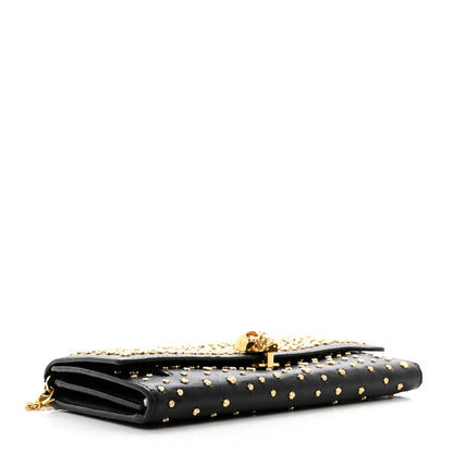 Alexander McQueen Calfskin Studded Skull Wallet on Chain Black 4 of 12