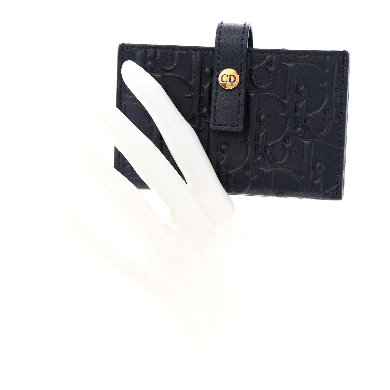 Christian Dior Calfskin Embossed Oblique Lady Dior Gusseted Card