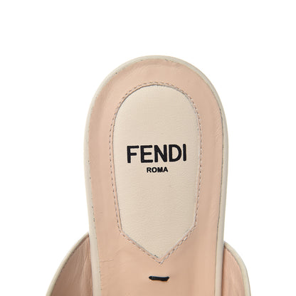 Fendi Vitello FF Embossed Buckle Flat Mules 36 Camelia Moresco 7 of 8
