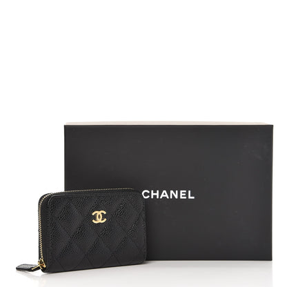 Chanel Caviar Quilted Zip Coin Purse Black 8 of 8