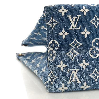 Louis Vuitton Monogram Jacquard Denim Onthego MM Bleu 7 of 8