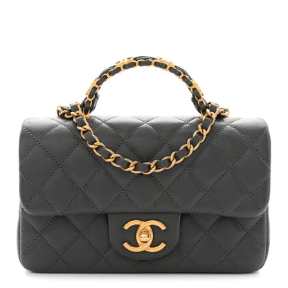 Chanel Caviar Quilted Mini Handy CC Flap Grey 1 of 11