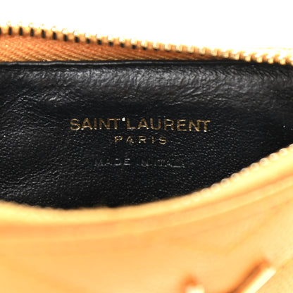 Saint Laurent Monogram Grain de Poudre 5 Fragments Zip Pouch Card Holder Orange 6 of 12