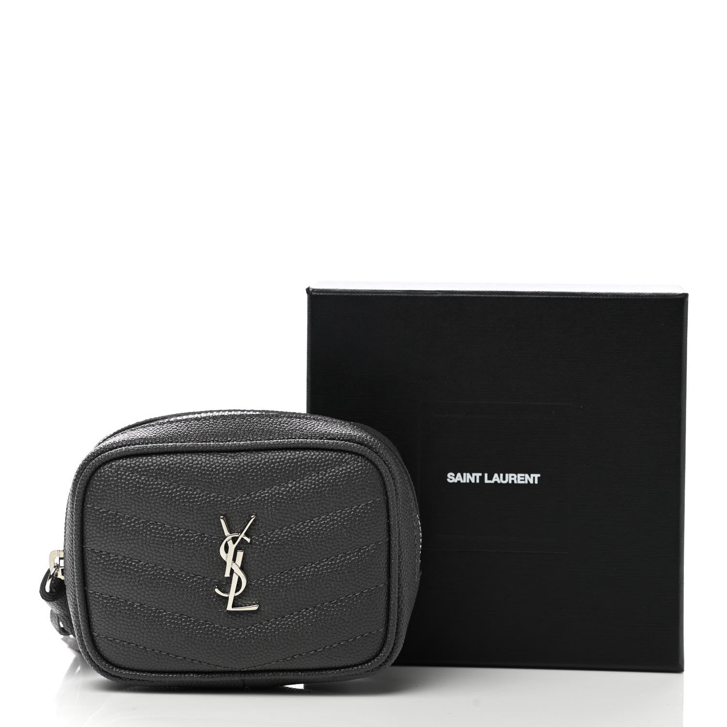 Saint Laurent Grain De Poudre Matelasse Monogram Baby Lou Camera Bag Dark Smog 8 of 8